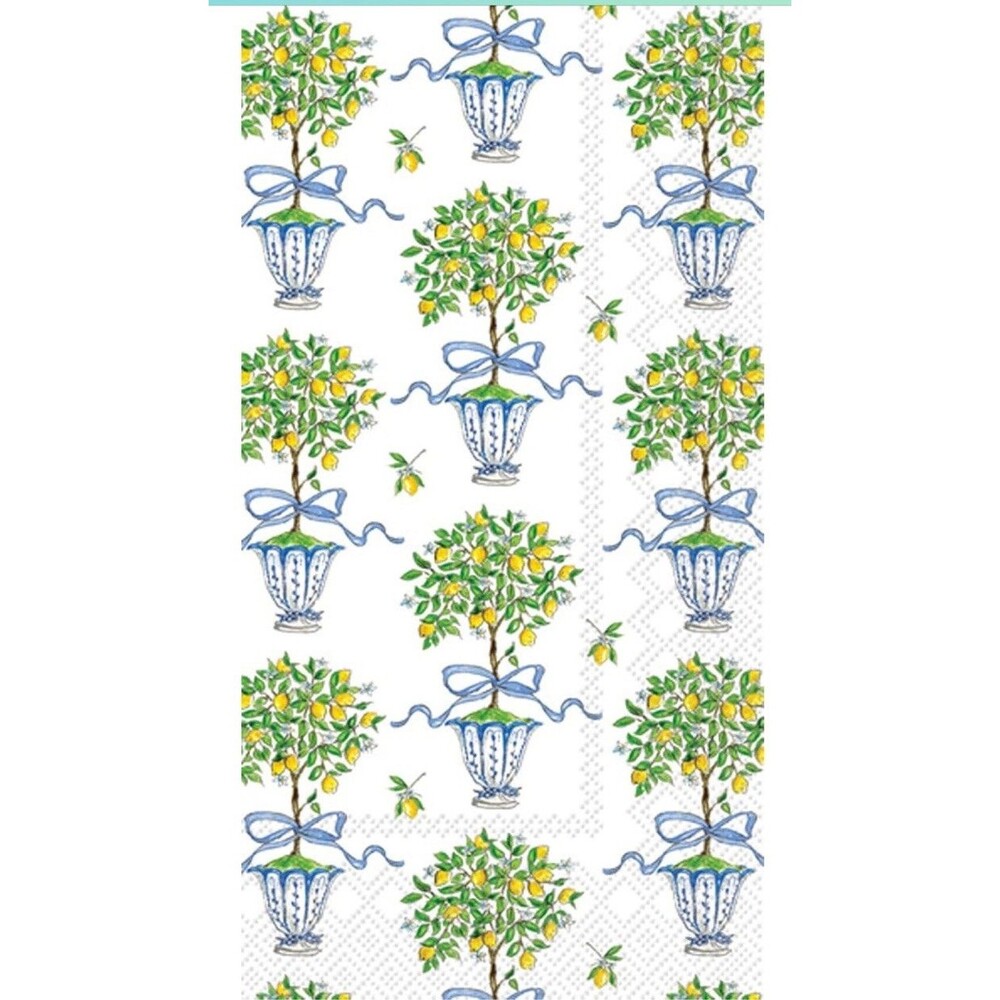 IHR Ideal Home Range Dinner Napkins Rosanne Beck 8.5" x 4.5", Lemon Topiary 16ct
